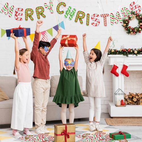 Faccito 176 Pcs Candy Cane Letters Christmas Decor Set