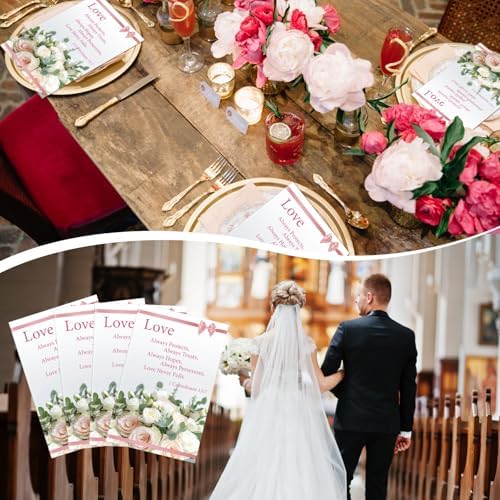 100 Pcs Wedding Church Bulletins Love Always Protects Ceremony Program Cover