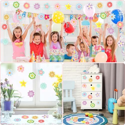 JUNEBRUSHS 72PCS Spring Flower Bulletin Board Decor