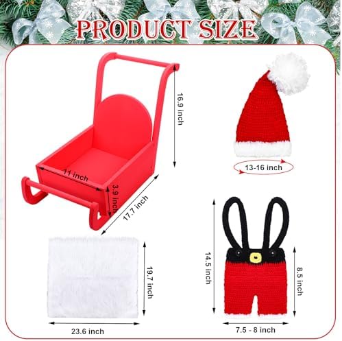 3 Set Christmas Newborn Photography Props