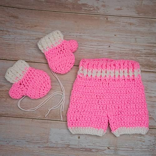 Newborn Baby Boxing Gloves Pants Set for Photoshoot
