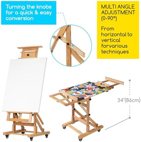 MEEDEN Movable Large H-Frame Art Easel for Adults
