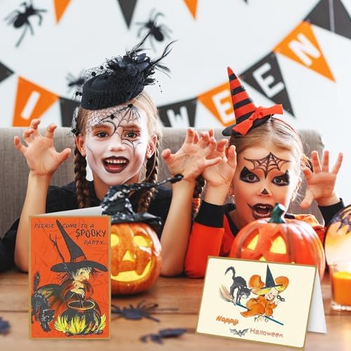 Whaline 50 Pack Halloween Greeting Cards with Sticker Envelopes
