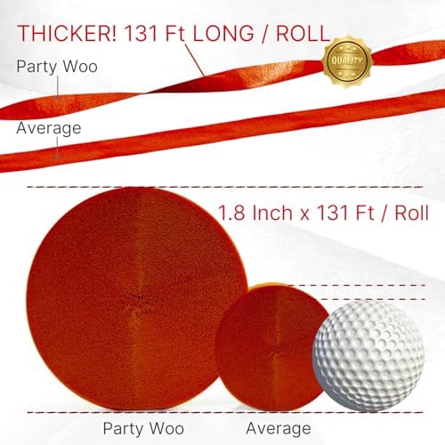 PartyWoo Large Crepe Paper Streamers 3 Rolls 393ft Royal Blue Red Yellow