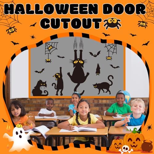 Halloween Bulletin Board Decorations Set Black Cat Cutouts