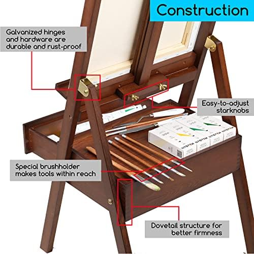 MEEDEN Studio H-Frame Easel with Storage Drawer Adjustable 60-75 Inches