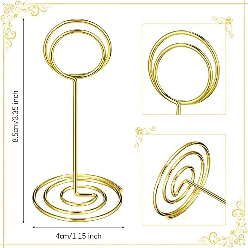 TecUnite 335 Inch Gold Table Number Holder with 48 Pieces