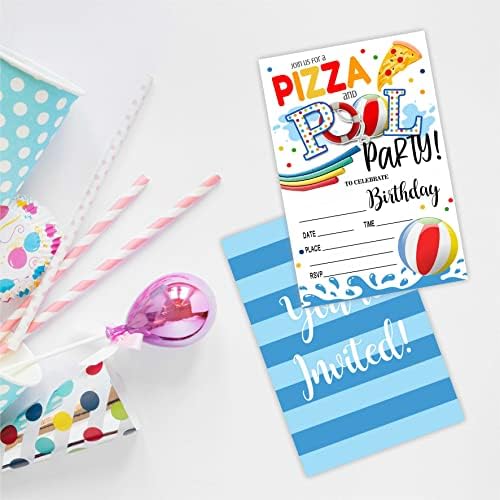 Pool Party Birthday Invitations with Envelopes 20 Count