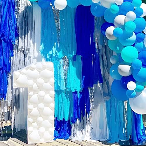 PartyWoo Crepe Paper Streamers 4 Rolls Blue 82ft