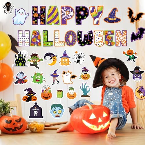 Halloween Bulletin Board Decorations with 81 Cutouts