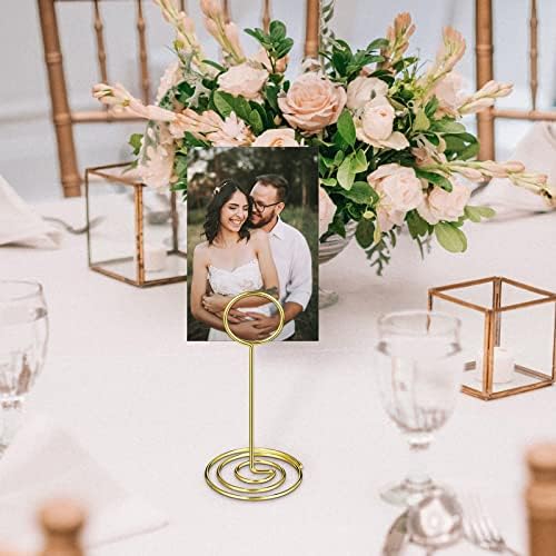 TecUnite 335 Inch Gold Table Number Holder with 48 Pieces