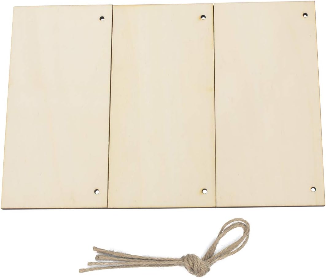 JANOU 3pcs Unfinished Wood Sign Blank DIY Hanging Decor