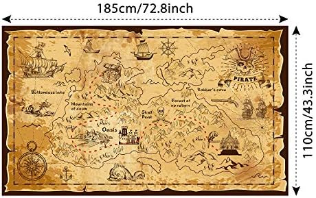 Blulu Halloween Pirate Treasure Map Backdrop