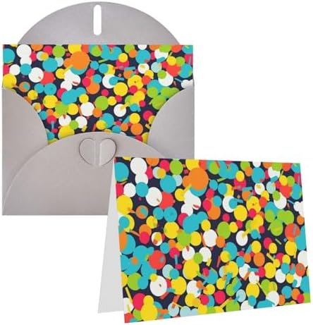Bright Confetti Greeting Cards with Envelopes 8x6