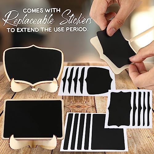 Mini Chalkboard Signs 30 Pack with Wooden Stand