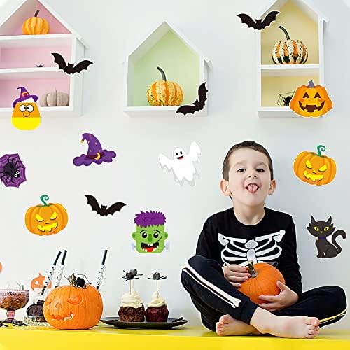 45 Halloween Cutouts with Glue Dots for Decor