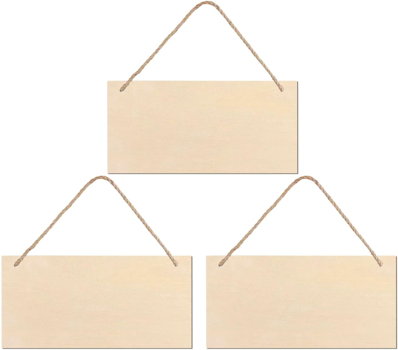 JANOU 3pcs Unfinished Wood Sign Blank DIY Hanging Decor