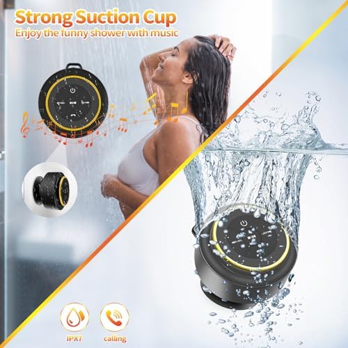 Bluetooth Shower Speaker with Carabiner IP67 Waterproof