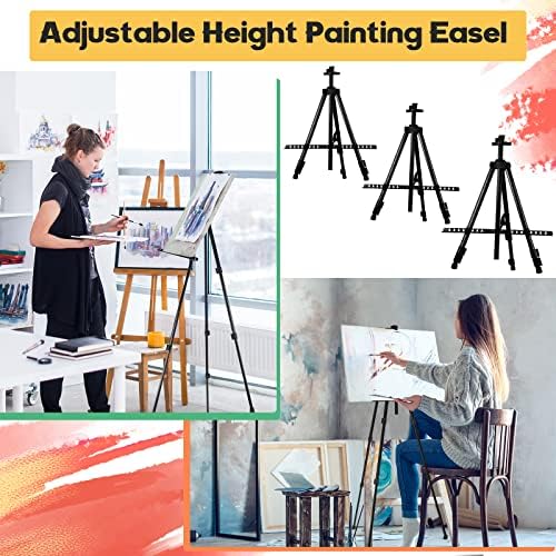 Qunclay 15 Pack Adjustable Height Metal Easel Stand with Portable Bag