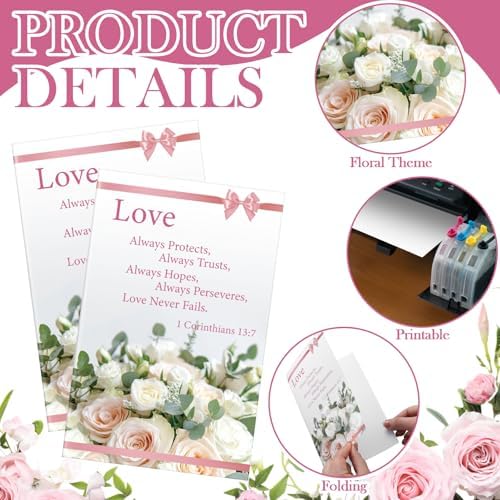 100 Pcs Wedding Church Bulletins Love Always Protects Ceremony Program Cover
