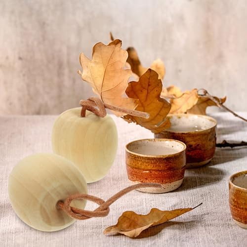 GLEAVI 4pcs Unpainted Wood Fruit Ornaments