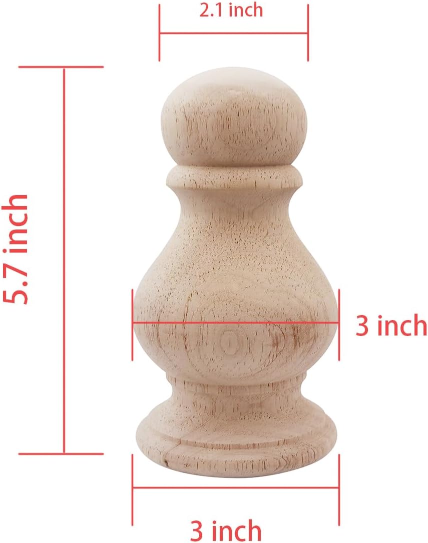Unfinished Wood Finial for Bedpost and Newel Post