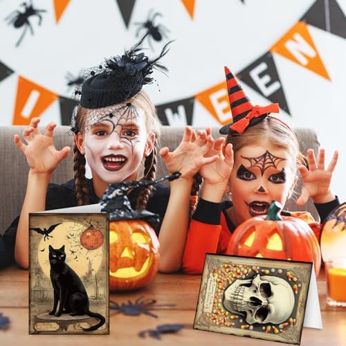 Whaline 32 Pack Halloween Greeting Cards with Stickers and Envelopes