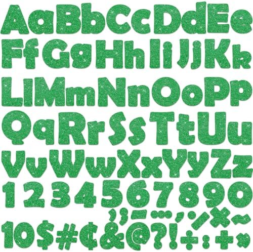260Pcs Glitter Green Bulletin Board Letters Set for Classroom