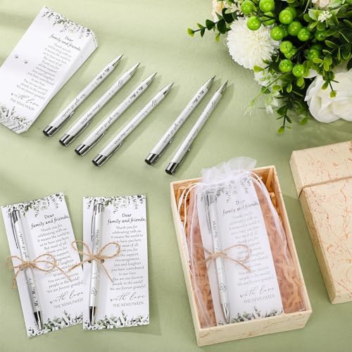 50 Wedding Favors with Pens Cards and Bags