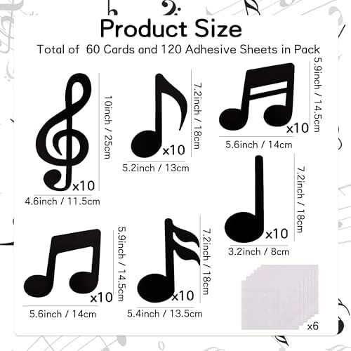 Vuzvuv 60 Pcs Music Notes Cutouts for Party Decor