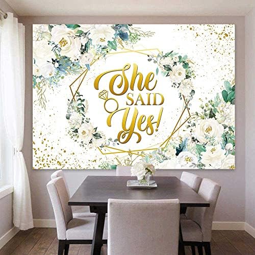 Sensfun She Said Yes Bridal Shower Backdrop