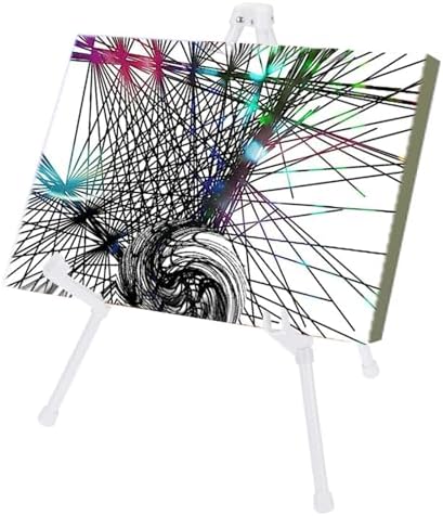 PATIKIL 2Set Tabletop Easel Stand for Display White Portable Aluminum Folding