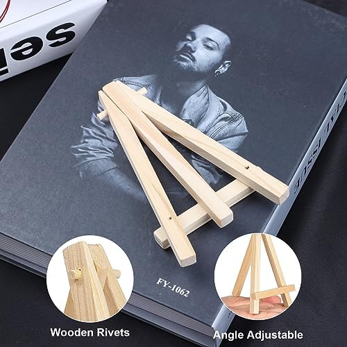 60 Pcs Mini Wooden Easel Stand for Art Displays