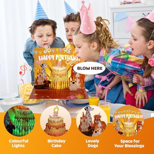 Funny Dog Birthday Card with Music and Lights