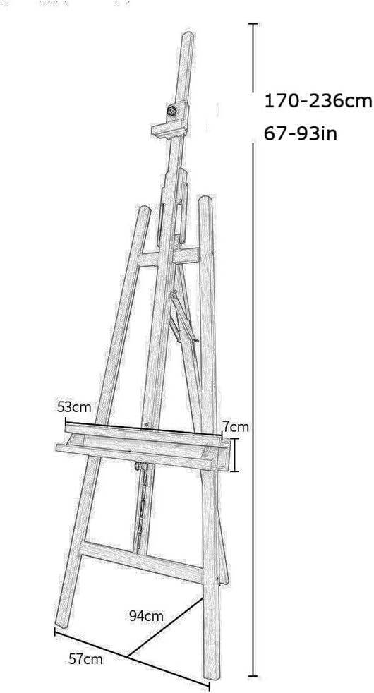 Adjustable Height Beech Artist Easel with Tripod Base