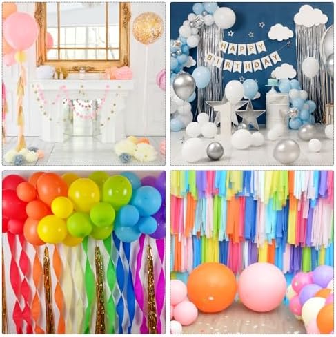 Uxcell Crepe Paper Streamers 6 Rolls Black Party Decorations