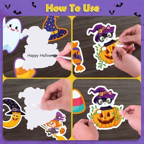81 Pcs Halloween Bulletin Board Decor Set with Border