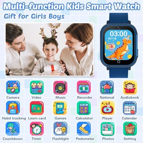 Waterproof Kids Smart Watch with 32 Games and Dual Camera
