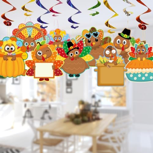 54 Pcs Turkey Cutouts for Thanksgiving Fall Decor