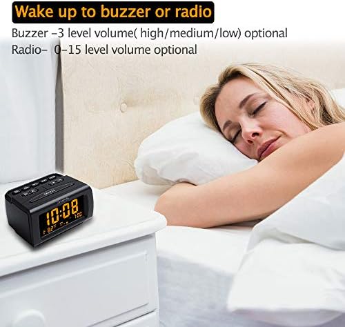 DreamSky Alarm Clock Radio with Bright Display and USB Port