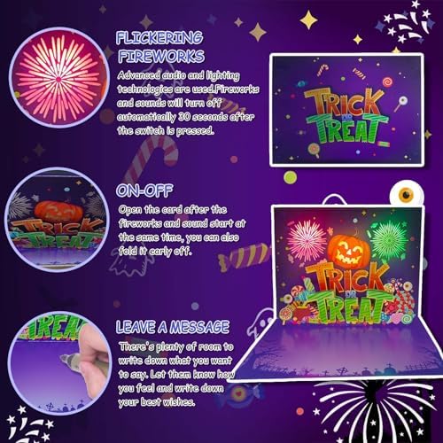 3D Pop Up Halloween Card with Light and Music