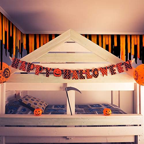 Outus Halloween Crepe Paper Roll 12-Pack Black and Orange