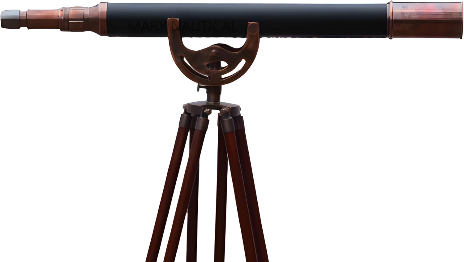 Mary Nautical Brass Telescope with Wooden Tripod Stand