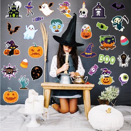81 Pcs Halloween Bulletin Board Decor Set with Border