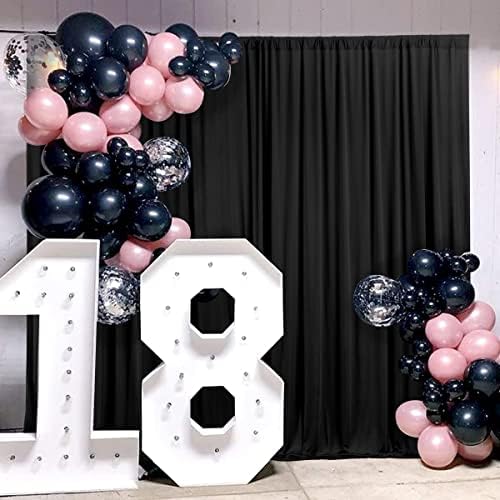 AK TRADING CO 10ft x 10ft IFR Polyester Backdrop Drapes Black
