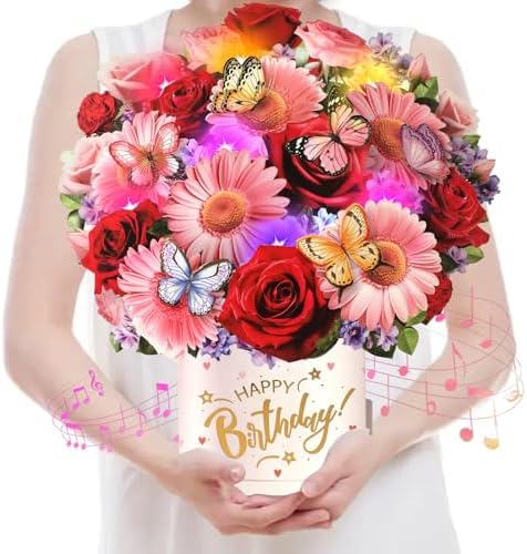 Exquisite Pop Up Birthday Card with Music and Lights