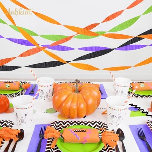AOBKIAT Halloween Crepe Paper Streamers 5 Rolls