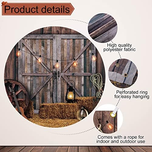 Moukeren Western Party Backdrop - Classic Style 7x5ft Barn Decor