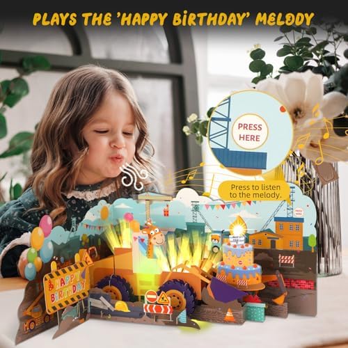 3D Pop Up Musical Birthday Card for Boys and Girls