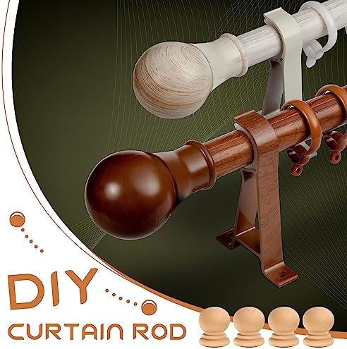 Pinkunn 30 Pcs Wood Finials for Drawer Knobs and Crafts